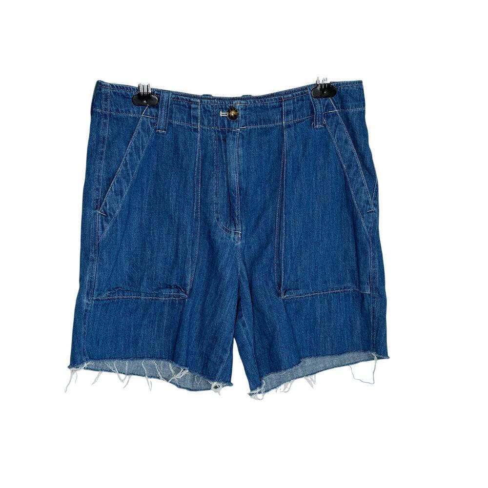 J. Crew Cotton Blend Chambray Cargo Cutoff Short Neela Wash Women's Size 8